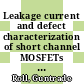 Leakage current and defect characterization of short channel MOSFETs [E-Book] /