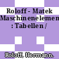 Roloff - Matek Maschinenelemente : Tabellen /