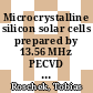 Microcrystalline silicon solar cells prepared by 13.56 MHz PECVD : prerequisites for high quality material at high growth rates [E-Book] /