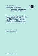 Generalized solutions of nonlinear partial differential equations [E-Book] /
