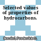 Selected values of properties of hydrocarbons.