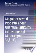 Magnetothermal Properties near Quantum Criticality in the Itinerant Metamagnet Sr3Ru2O7 [E-Book] /