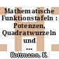 Mathematische Funktionstafeln : Potenzen, Quadratwurzeln und Kubikwurzeln, fünfstellige Mantissen der dekadischen Logarithmen.
