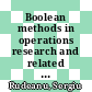 Boolean methods in operations research and related areas /