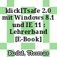 klickITsafe 2.0 mit Windows 8.1 und IE 11 : Lehrerband [E-Book] /
