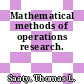 Mathematical methods of operations research.