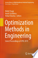 Optimization Methods in Engineering [E-Book] : Select Proceedings of CPIE 2019 /