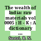 The wealth of India: raw materials vol 0005 : H - K : A dictionary of Indian raw materials and industrial products.