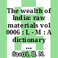 The wealth of India: raw materials vol 0006 : L - M : A dictionary of Indian raw materials and industrial products.