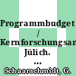 Programmbudget / Kernforschungsanlage Jülich. 1982 : Planperiode 1981 - 1985.