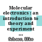Molecular electronics : an introduction to theory and experiment [E-Book] /