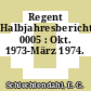 Regent Halbjahresbericht. 0005 : Okt. 1973-März 1974.