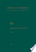 Be Organoberyllium Compounds [E-Book] : Part 1 /