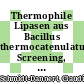 Thermophile Lipasen aus Bacillus thermocatenulatus: Screening, Reinigung, Charakterisierung, Klonierung.