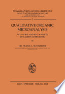 Qualitative Organic Microanalysis [E-Book] : Cognition and Recognition of Carbon Compounds /