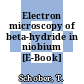 Electron microscopy of beta-hydride in niobium [E-Book] /