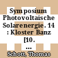Symposium Photovoltaische Solarenergie. 14 : Kloster Banz [10. - 12 März 1999, Bildungszentrum der Hanns-Seidel-Stiftung, Staffelstein /