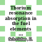 Thorium resonance absorption in the fuel elements of the Dragon reactor experiments [E-Book]