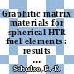 Graphitic matrix materials for spherical HTR fuel elements : results of material development and irradiation testing : catalogue of pictures and tables /