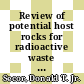 Review of potential host rocks for radioactive waste disposal in the Piedmont province of South Carolina : [E-Book]