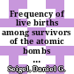 Frequency of live births among survivors of the atomic bombs Hiroshima and Nagasaki [E-Book]