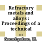 Refractory metals and alloys : Proceedings of a technical conference : Detroit, MI, 25.05.1960-26.05.1960 /
