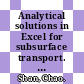 Analytical solutions in Excel for subsurface transport. 2. Vadose zone : Chao Shan.