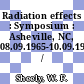 Radiation effects : Symposium : Asheville, NC, 08.09.1965-10.09.1965 /