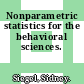 Nonparametric statistics for the behavioral sciences.