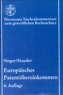 Europäisches Patentübereinkommen : Kommentar /