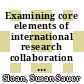 Examining core elements of international research collaboration : summary of a workshop [E-Book] /