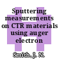 Sputtering measurements on CTR materials using auger electron spectroscopy.