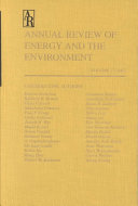 Annual review of energy and the environment. 27 /