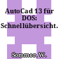 AutoCad 13 für DOS: Schnellübersicht.