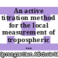 An active titration method for the local measurement of tropospheric hydroxyl radical /