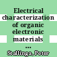 Electrical characterization of organic electronic materials and devices / [E-Book]
