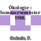 Ökologie : Sommersemester 1988.
