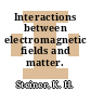 Interactions between electromagnetic fields and matter.