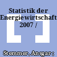 Statistik der Energiewirtschaft. 2007 /