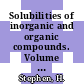 Solubilities of inorganic and organic compounds. Volume 0001, pt 02 : Vol. 1. Binary systems.