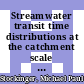 Streamwater transit time distributions at the catchment scale : constraining uncertainties through identification of spatio-temporal controls [E-Book] /