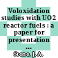 Voloxidation studies with UO2 reactor fuels : a paper for presentation at the American Nuclear Society topical meeting on fuel cycles for the eighties Gatlinburg, Tennessee September 24 - October 2, 1980 [E-Book] /