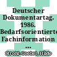Deutscher Dokumentartag. 1986. Bedarfsorientierte Fachinformation : Methoden und Techniken am Arbeitsplatz : Freiburg, 08.10.86-10.10.86.