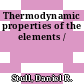Thermodynamic properties of the elements /