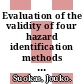 Evaluation of the validity of four hazard identification methods with event descriptions /