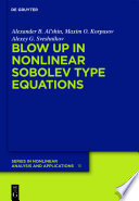 Blow-up in Nonlinear Sobolev Type Equations [E-Book].