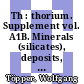 Th : thorium. Supplement vol. A1B. Minerals (silicates), deposits, mineral index : system number 44 /