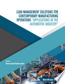 Lean Management Solutions for Contemporary Manufacturing Operations [E-Book]
