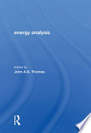 Energy analysis [E-Book] /