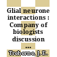 Glial neurone interactions : Company of biologists discussion meeting. 0003 : Titisee, 04.81.